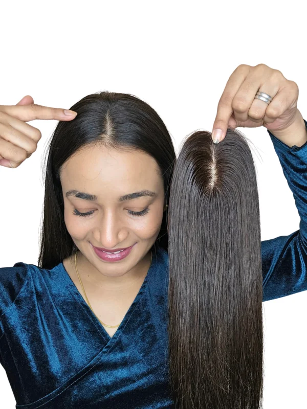 Srhairfeelers Mini Scalp Topper – 2×3 Silk Base Hair Topper Hover